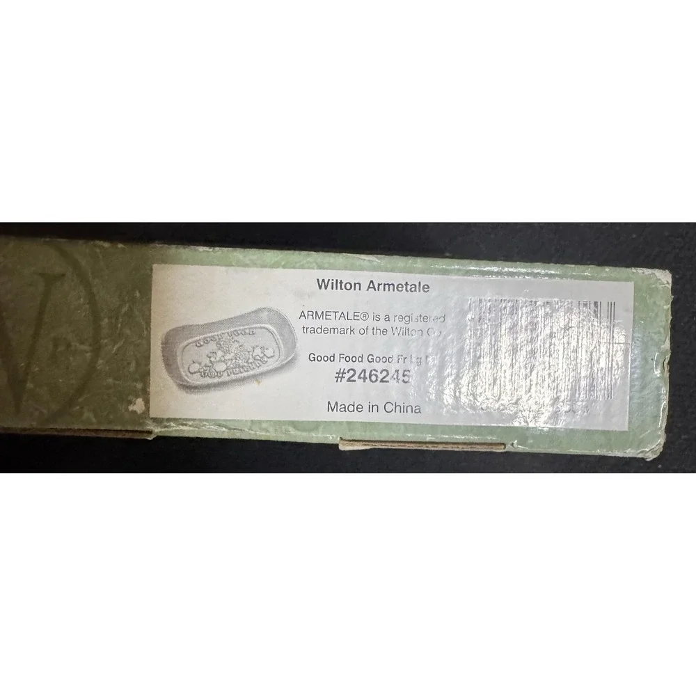 Wilton Armetale Good Food Good Friends Small Silver Serving Tray‎ Fruit Design
